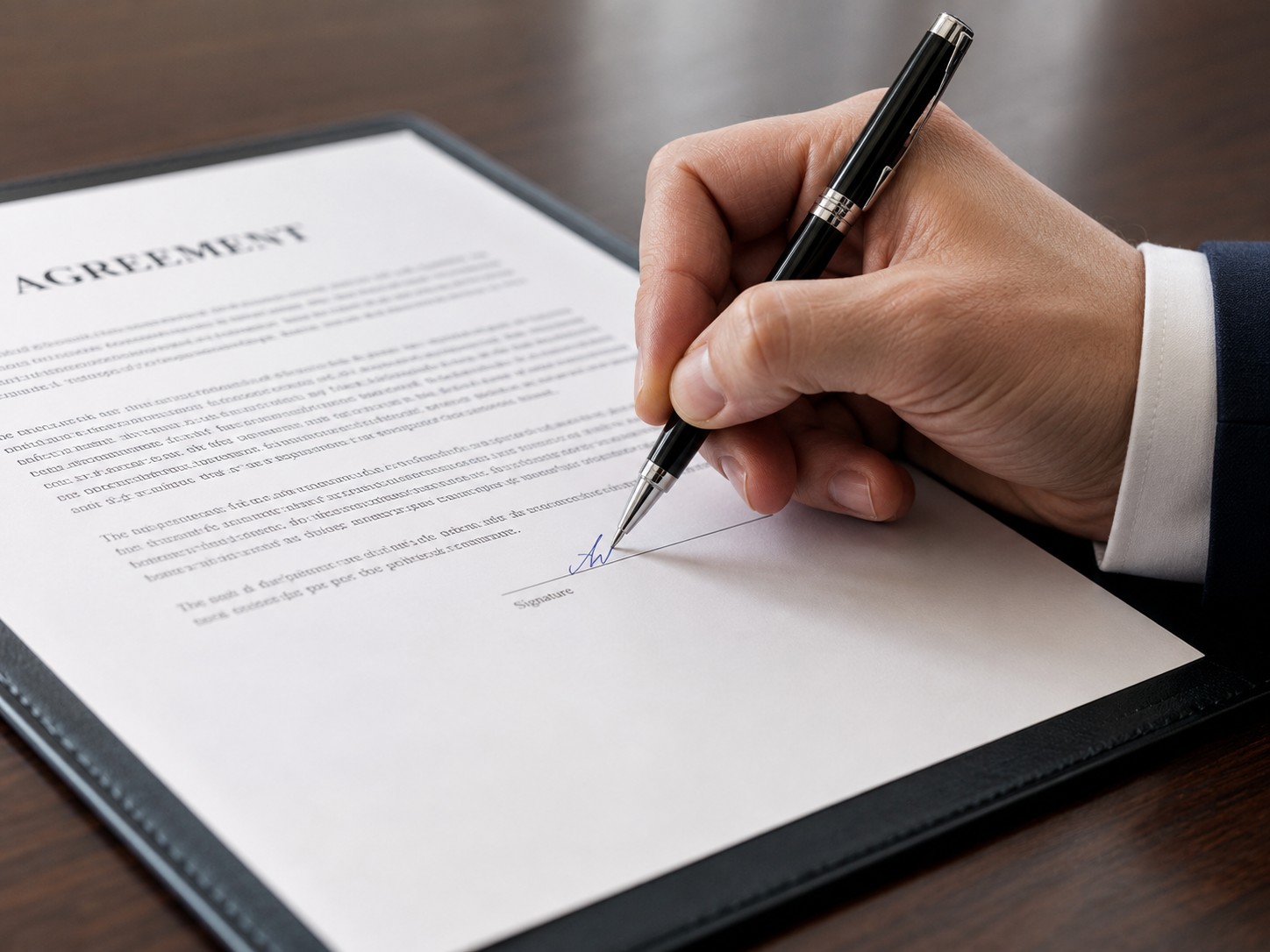 A nominee director signing a document in Singapore