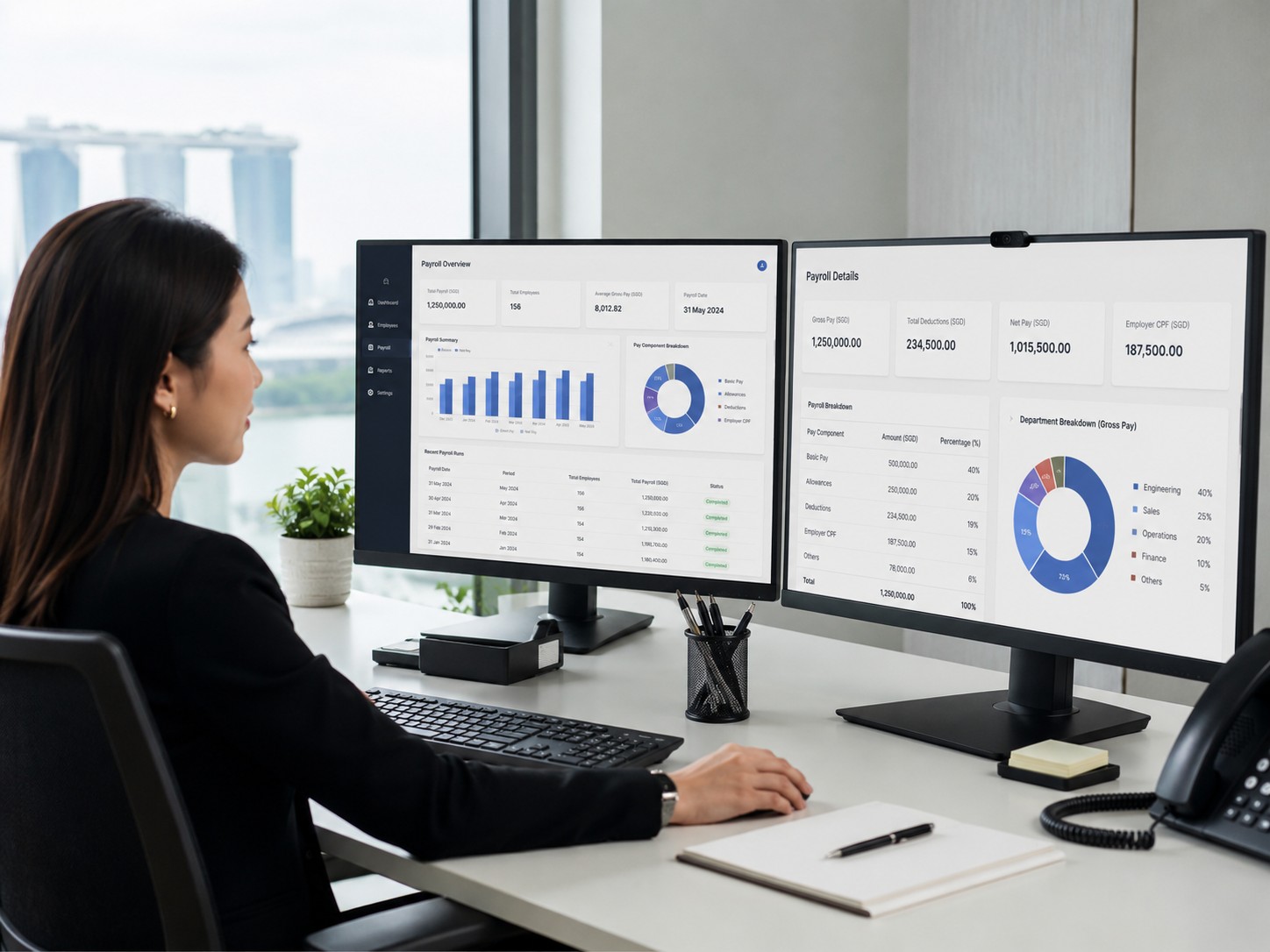 Abacus staff helping client companies handle their payroll